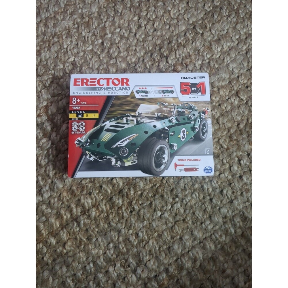 Erector by Meccano Engineering & Robotics 18202 5-in-1 Roadster Model Lvl 2 NIB
